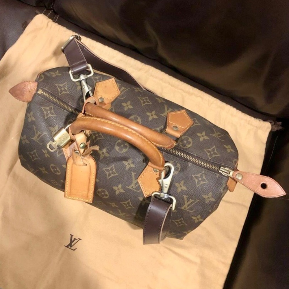 LOUIS VUITTON Monogram Speedy 30 Boston Travel Overnight Tote Bag LV 30 - Picture 5 of 16